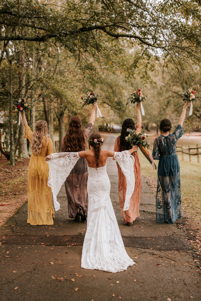 Jordan and Terrell - Bridesmaids backs